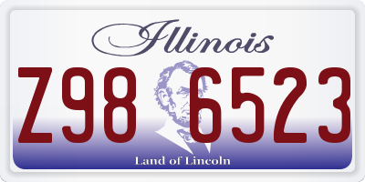 IL license plate Z986523