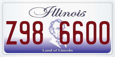 IL license plate Z986600