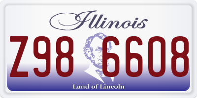 IL license plate Z986608
