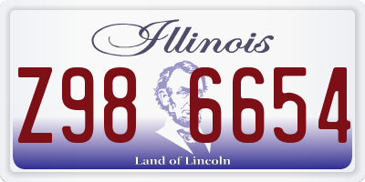 IL license plate Z986654