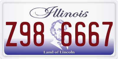 IL license plate Z986667