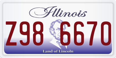 IL license plate Z986670