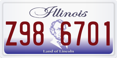 IL license plate Z986701