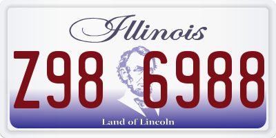 IL license plate Z986988