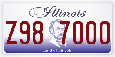 IL license plate Z987000