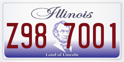 IL license plate Z987001