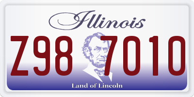 IL license plate Z987010