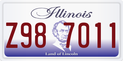 IL license plate Z987011