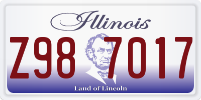 IL license plate Z987017