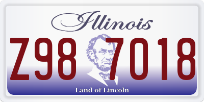 IL license plate Z987018