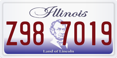 IL license plate Z987019