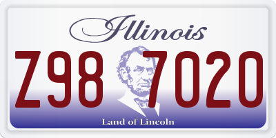 IL license plate Z987020