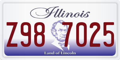 IL license plate Z987025