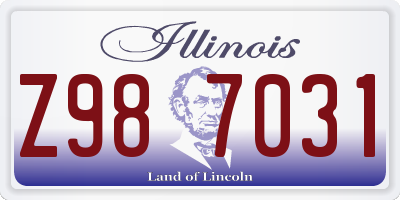 IL license plate Z987031