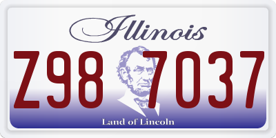 IL license plate Z987037