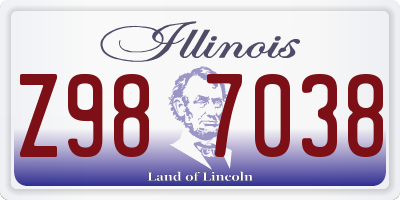 IL license plate Z987038