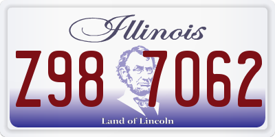 IL license plate Z987062