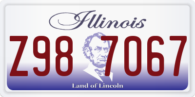 IL license plate Z987067
