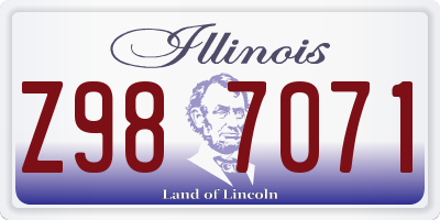 IL license plate Z987071