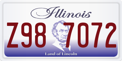 IL license plate Z987072