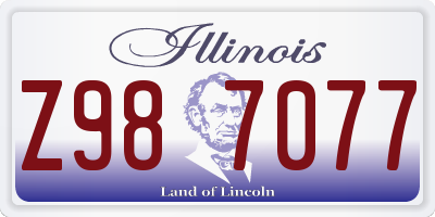 IL license plate Z987077