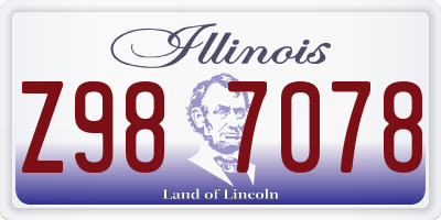 IL license plate Z987078