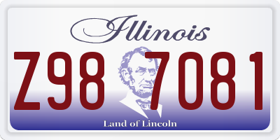 IL license plate Z987081