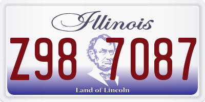 IL license plate Z987087