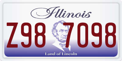 IL license plate Z987098