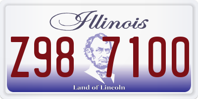 IL license plate Z987100