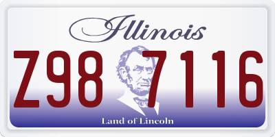 IL license plate Z987116