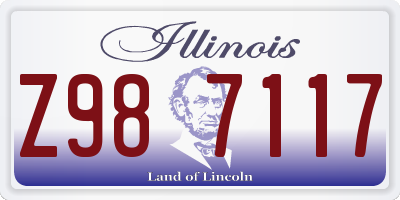 IL license plate Z987117