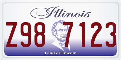 IL license plate Z987123