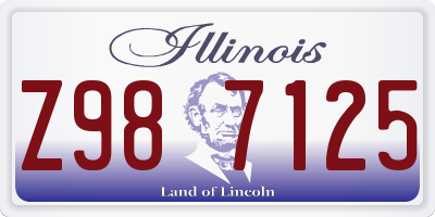 IL license plate Z987125