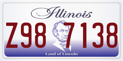 IL license plate Z987138