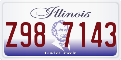 IL license plate Z987143