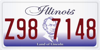 IL license plate Z987148