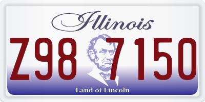 IL license plate Z987150