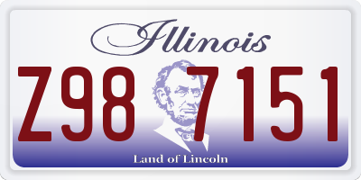 IL license plate Z987151