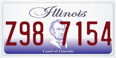 IL license plate Z987154