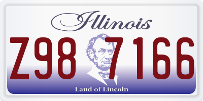 IL license plate Z987166