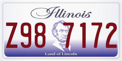 IL license plate Z987172