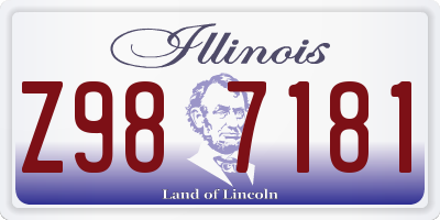 IL license plate Z987181