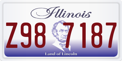 IL license plate Z987187