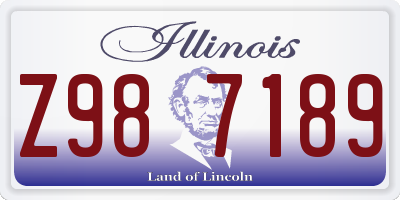 IL license plate Z987189