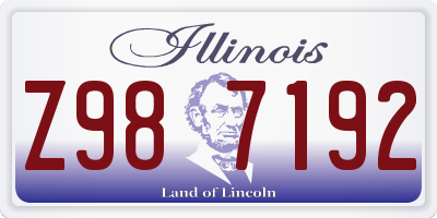 IL license plate Z987192