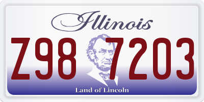 IL license plate Z987203