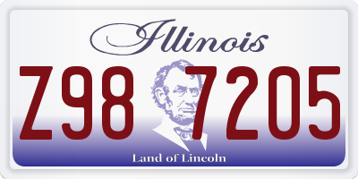 IL license plate Z987205