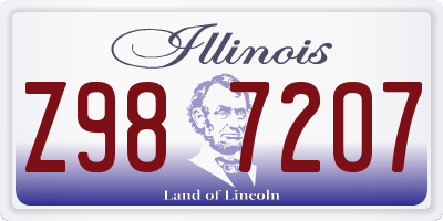 IL license plate Z987207