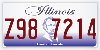 IL license plate Z987214